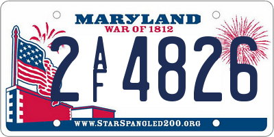 MD license plate 2AF4826
