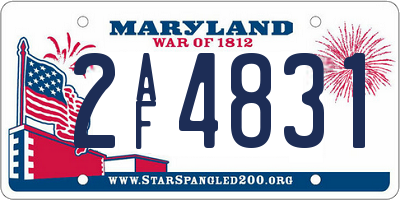MD license plate 2AF4831