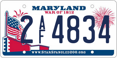 MD license plate 2AF4834