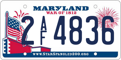 MD license plate 2AF4836