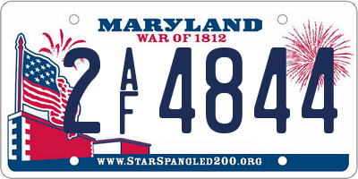 MD license plate 2AF4844