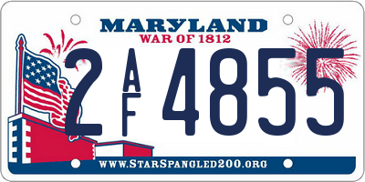 MD license plate 2AF4855