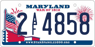 MD license plate 2AF4858