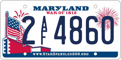 MD license plate 2AF4860
