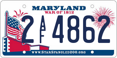 MD license plate 2AF4862