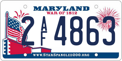 MD license plate 2AF4863