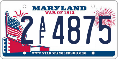 MD license plate 2AF4875