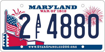 MD license plate 2AF4880