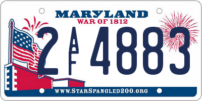 MD license plate 2AF4883