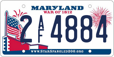 MD license plate 2AF4884