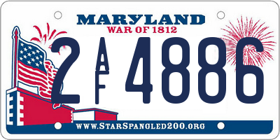 MD license plate 2AF4886