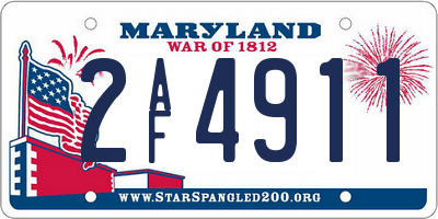 MD license plate 2AF4911
