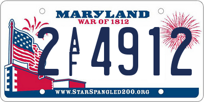 MD license plate 2AF4912