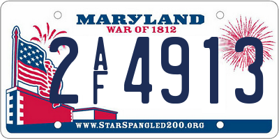 MD license plate 2AF4913