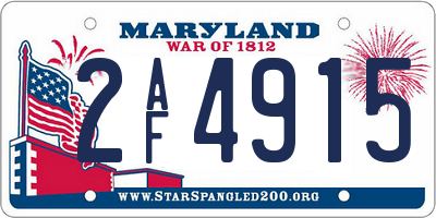 MD license plate 2AF4915