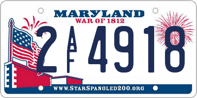 MD license plate 2AF4918