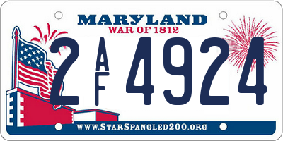 MD license plate 2AF4924