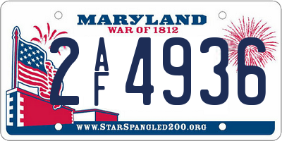 MD license plate 2AF4936