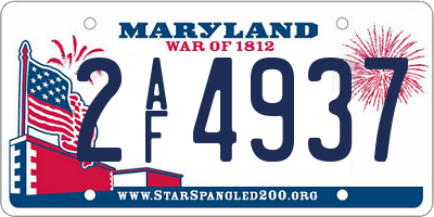 MD license plate 2AF4937