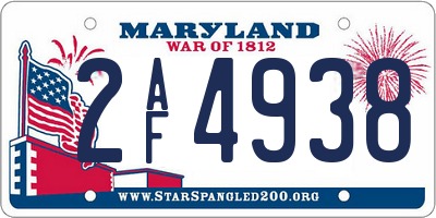 MD license plate 2AF4938