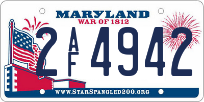 MD license plate 2AF4942
