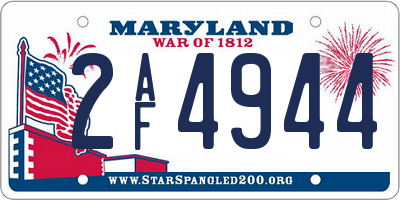 MD license plate 2AF4944