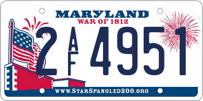 MD license plate 2AF4951