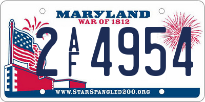 MD license plate 2AF4954