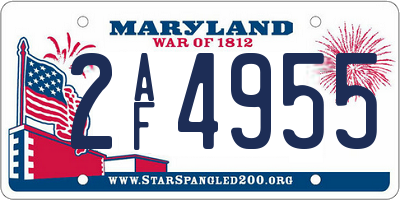MD license plate 2AF4955