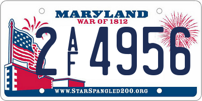 MD license plate 2AF4956