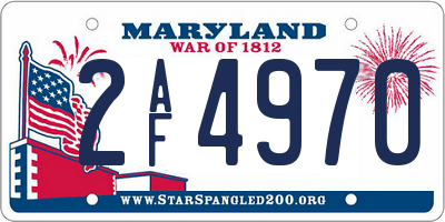 MD license plate 2AF4970