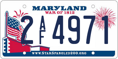 MD license plate 2AF4971