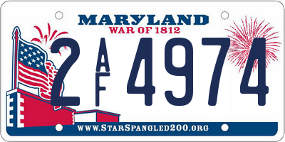 MD license plate 2AF4974