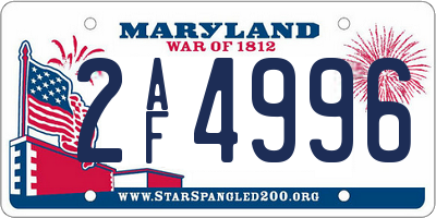 MD license plate 2AF4996