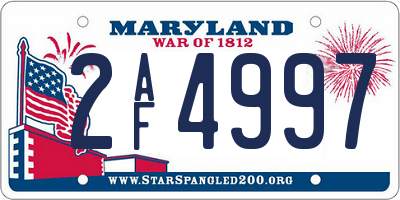 MD license plate 2AF4997