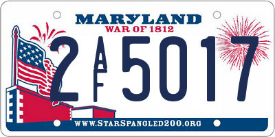 MD license plate 2AF5017