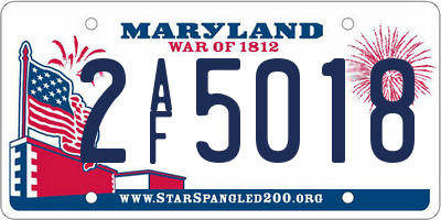 MD license plate 2AF5018