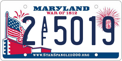MD license plate 2AF5019