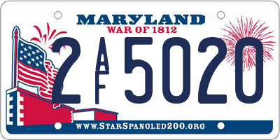MD license plate 2AF5020