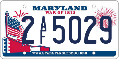 MD license plate 2AF5029