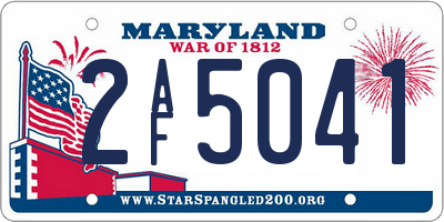 MD license plate 2AF5041