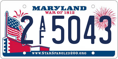 MD license plate 2AF5043