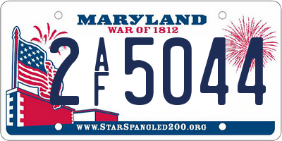 MD license plate 2AF5044
