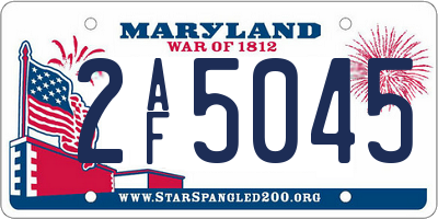 MD license plate 2AF5045