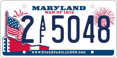 MD license plate 2AF5048