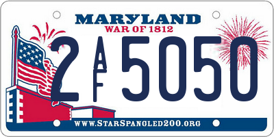 MD license plate 2AF5050