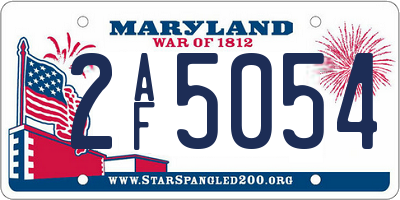MD license plate 2AF5054