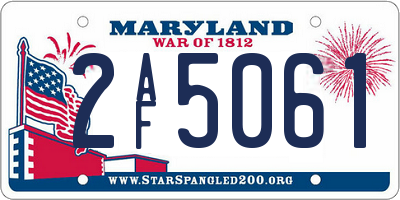 MD license plate 2AF5061