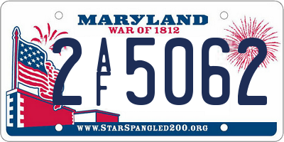 MD license plate 2AF5062