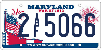 MD license plate 2AF5066